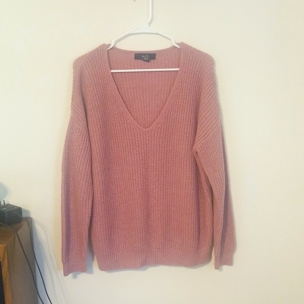 Pink woven sweater